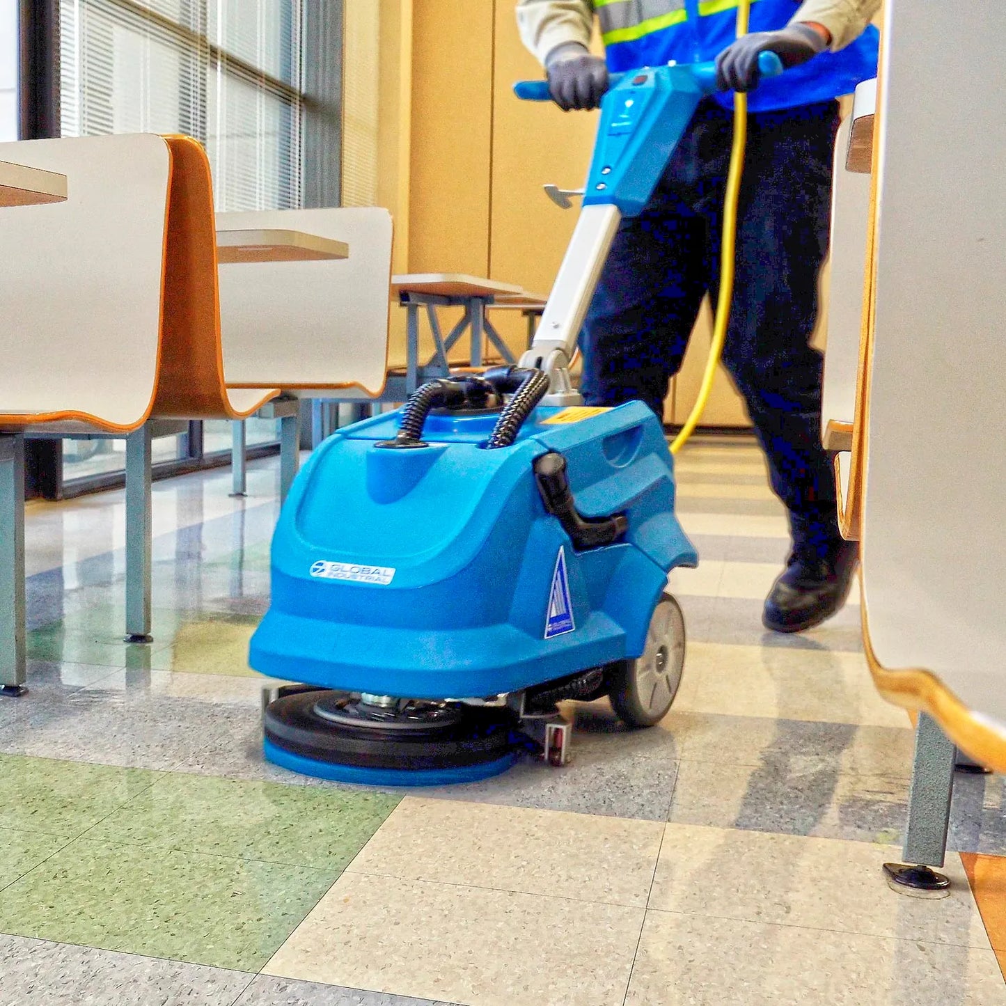 Global Industrial™ Electric Walk-Behind Corded Auto Floor Scrubber, 13" Cleaning Path