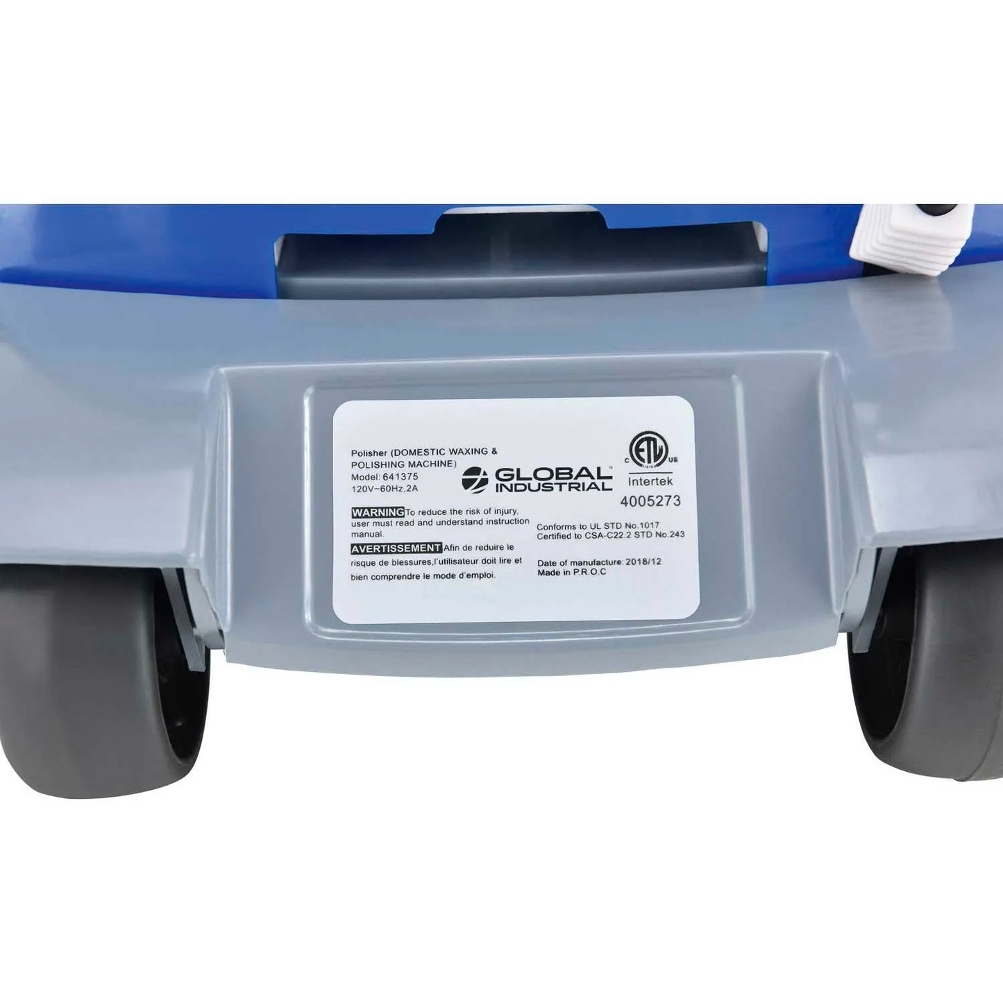 Global Industrial™ Mini Floor Scrubber With Floor Pads, 11" Cleaning Path