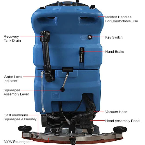 Global Industrial™ Auto Floor Machine Scrubber With Traction Drive, 20" Cleaning Path