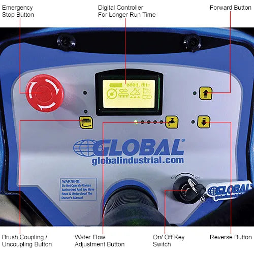Global Industrial™ Auto Ride-On Floor Machine Scrubber, 40" Cleaning Path