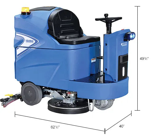Global Industrial™ Auto Ride-On Floor Machine Scrubber, 40" Cleaning Path