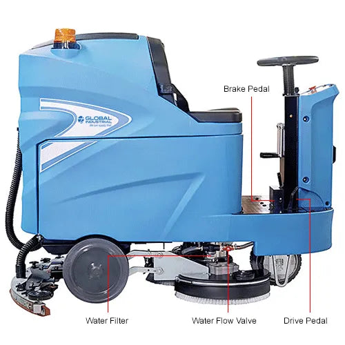 Global Industrial™ Auto Ride-On Floor Scrubber, 34" Cleaning Path