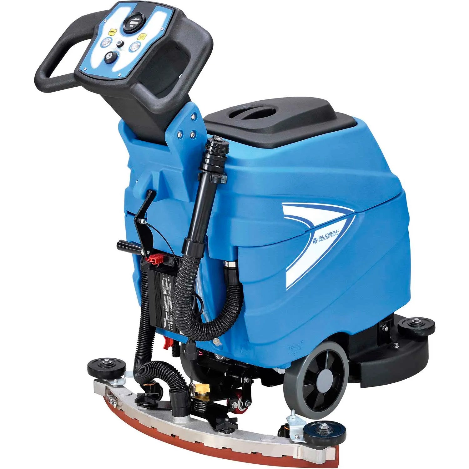 Global Industrial™ Auto Walk-Behind Floor Scrubber 17" Cleaning Path, Two 80 Amp Batteries