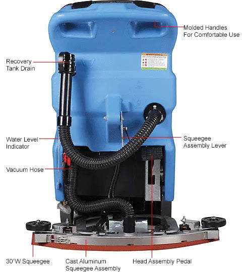 Global Industrial™ Auto Walk-Behind Floor Scrubber, 18" Cleaning Path - Battery Powered