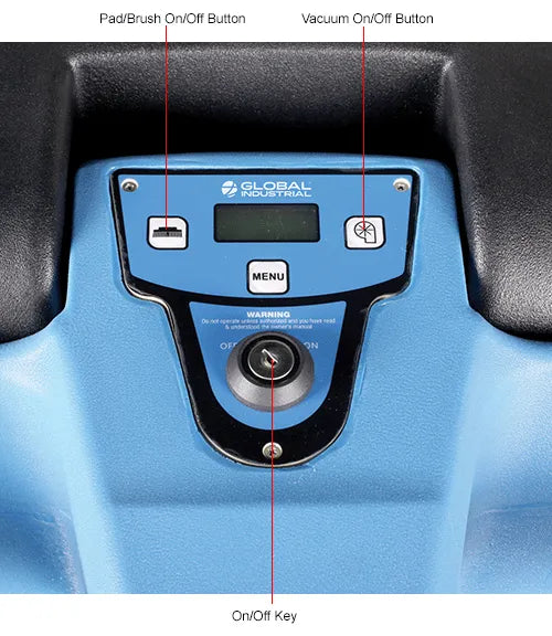 Global Industrial™ Auto Walk-Behind Floor Scrubber, 18" Cleaning Path - Battery Powered