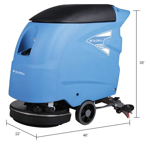 Global Industrial™ Auto Walk-Behind Floor Scrubber, 18" Cleaning Path - Battery Powered