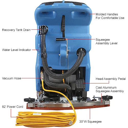 Global Industrial™ Electric Walk-Behind Auto Floor Scrubber, 20" Cleaning Path