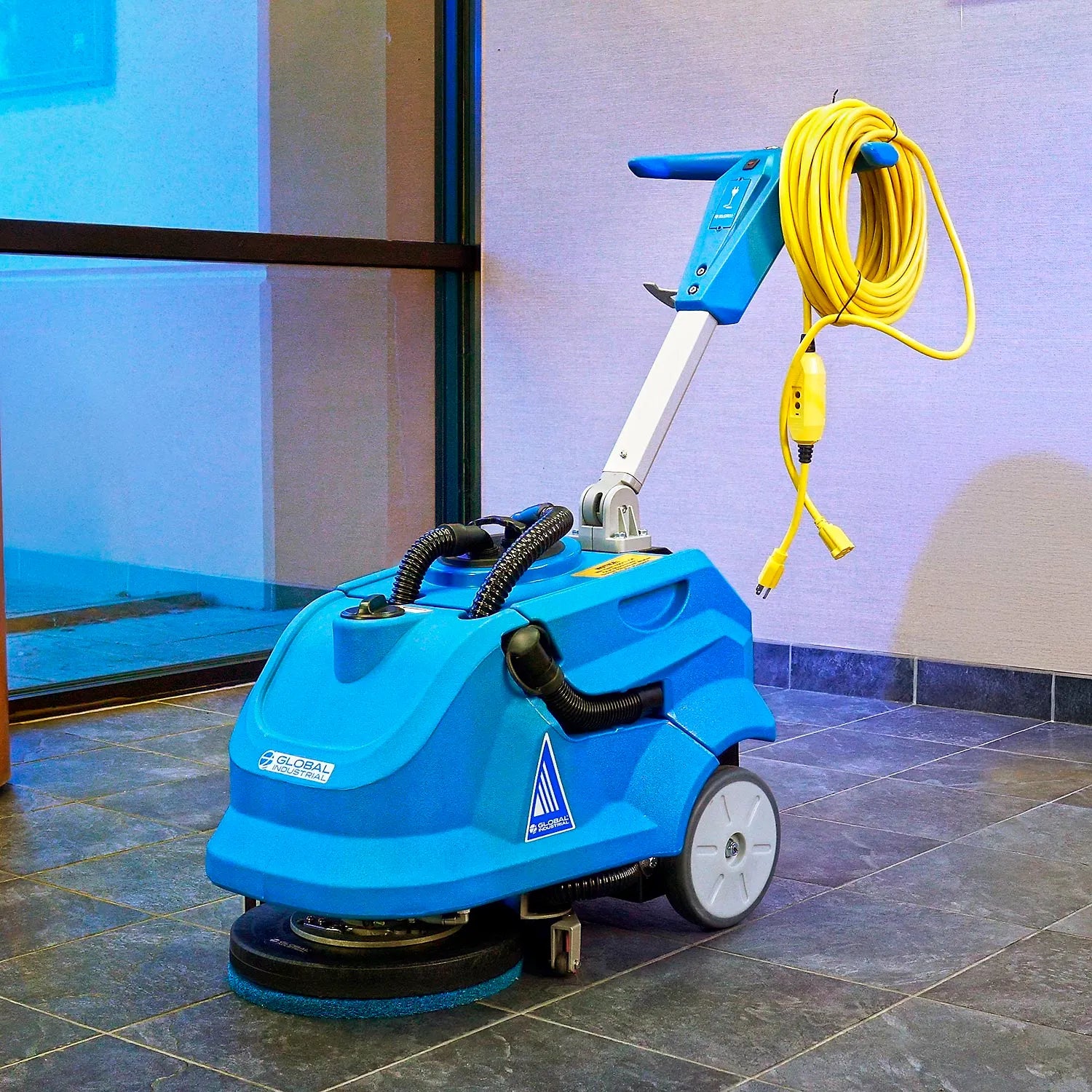 Global Industrial™ Electric Walk-Behind Corded Auto Floor Scrubber, 13" Cleaning Path
