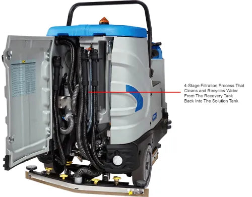 Global Industrial™ Recirculating Water Auto Ride-On Floor Scrubber, 34" Cleaning Path