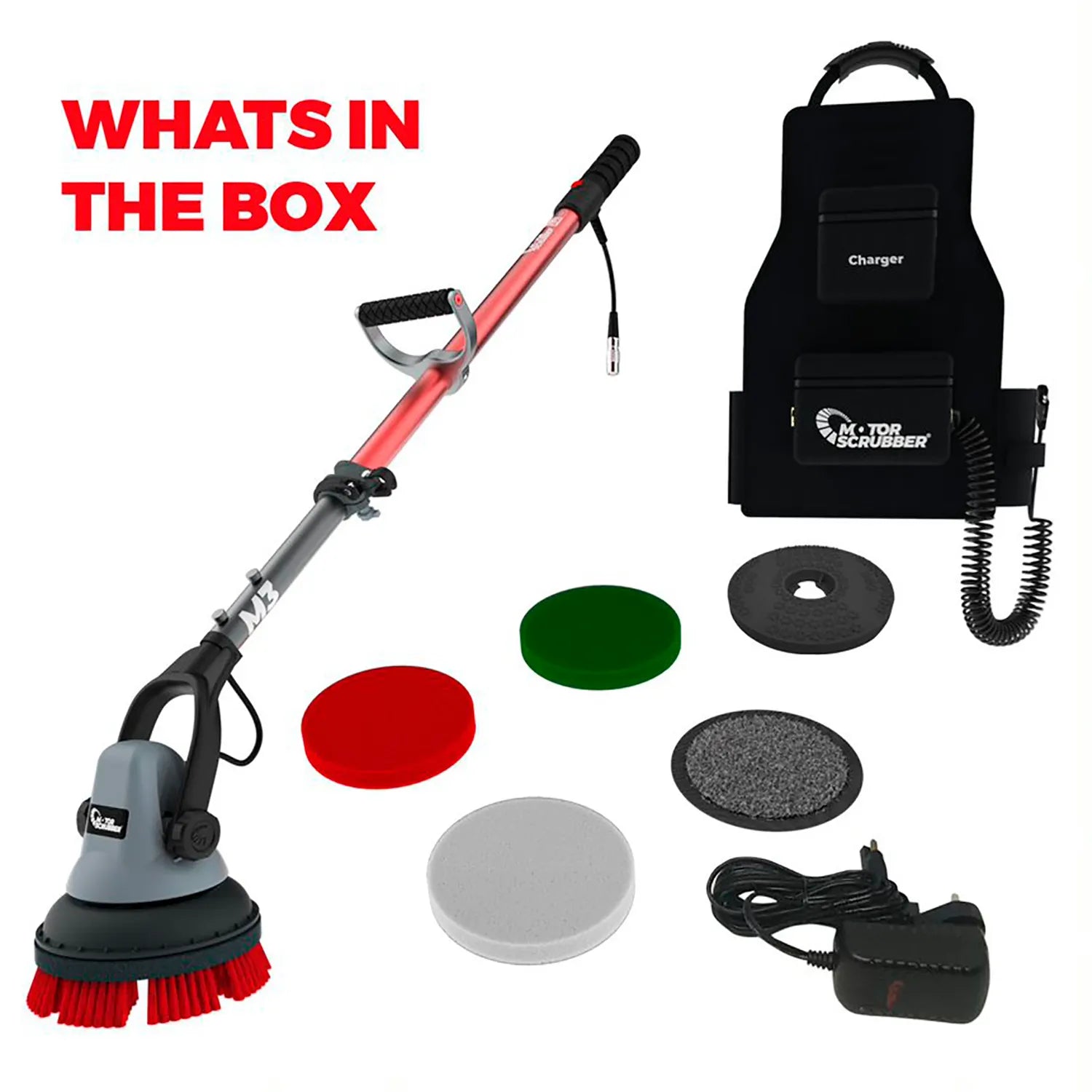 MotorScrubber M3M Starter Kit with 27-9/16" to 55-1/8" Telescoping Handle